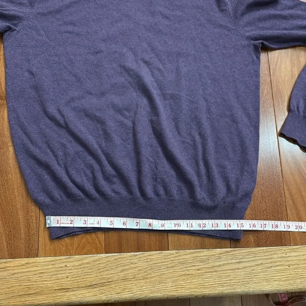 J Crew Sweater Mens Pullover Purple Cotton Cashmere‎ Preppy Casual Adult L
